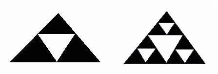 one dimensional Sierpinski
pyramid (Sierpinski gasket)
